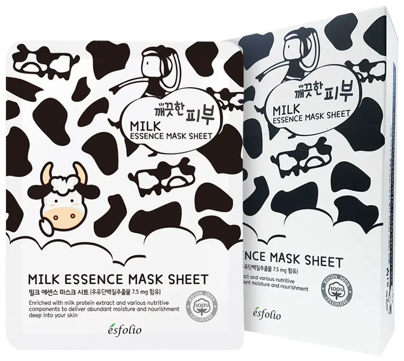 Esfolio 牛奶精华面膜布|Esfolio milk essence sheet mask-kangasnaamio