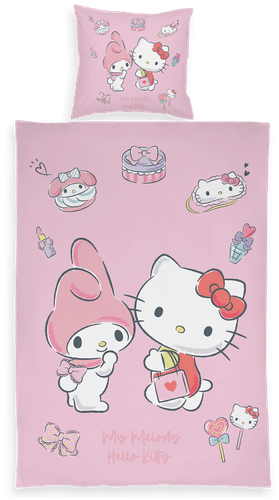 Hello Kitty 儿童中号被套套装 Hello Kitty与Melody 120x160+40x60厘米