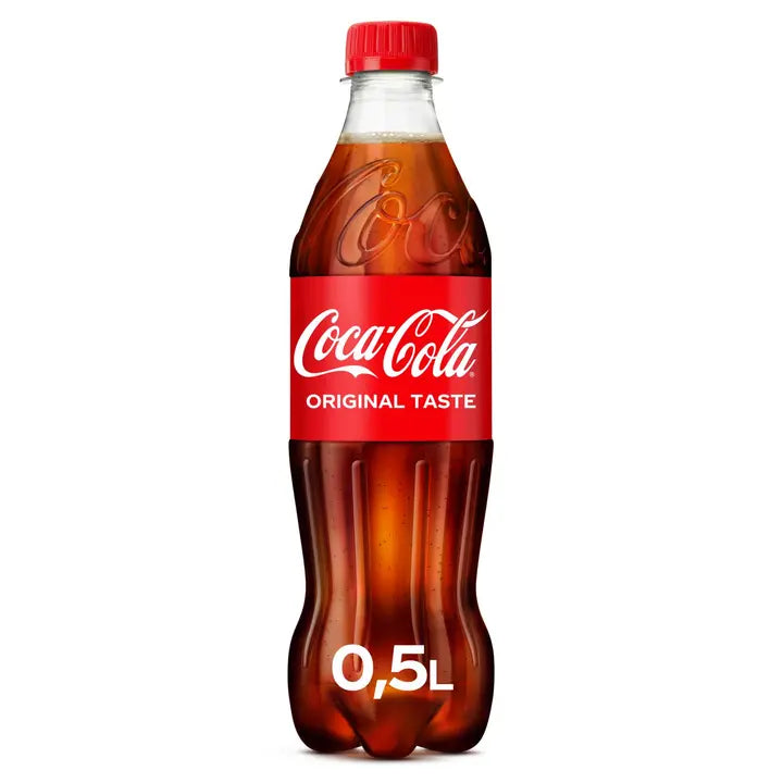 Coca-Cola Original virvoitusjuoma muovipullo 0,5 L|Coca-Cola 原装软饮料塑料瓶 0,5 L