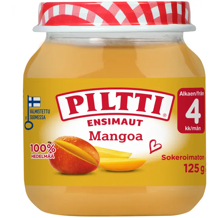 Piltti Ensimaut 125g Mangoa hedelmäsose 4kk|Piltti 第一口味 125g 芒果果泥 4 个月