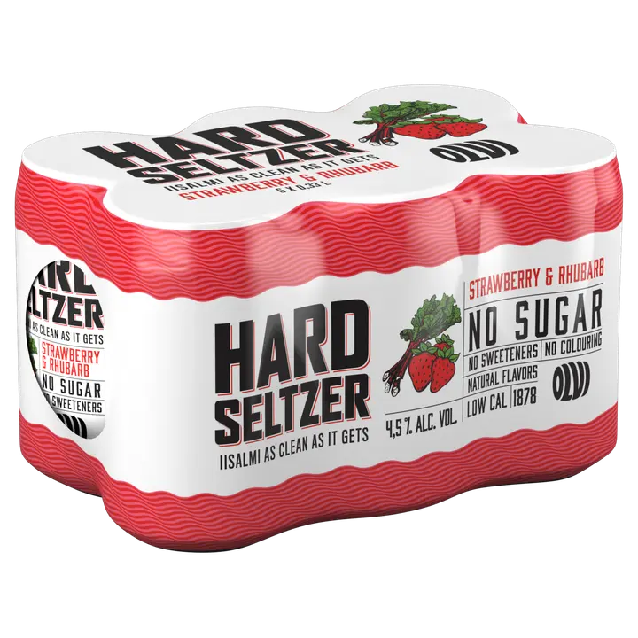 6xOLVI Hard Seltzer Strawberry & Rhubarb 4,5% 0,33 l tlk|OLVI Hard Seltzer 6xOLVI 硬苏打水草莓和大黄 4.5% 0.33 l tlk