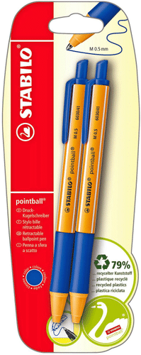 STABILO Pointball圆珠笔蓝色 2件