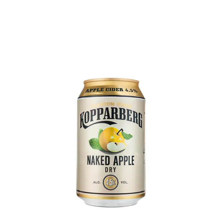 Premium Cider Kopparberg Naked Apple 4,5%, Kuiva omenasiideri tölkki 33cl|Kopparberg 优质苹果饮品 Kopparberg 裸苹果 4.5%,干苹果饮品罐头 33cl