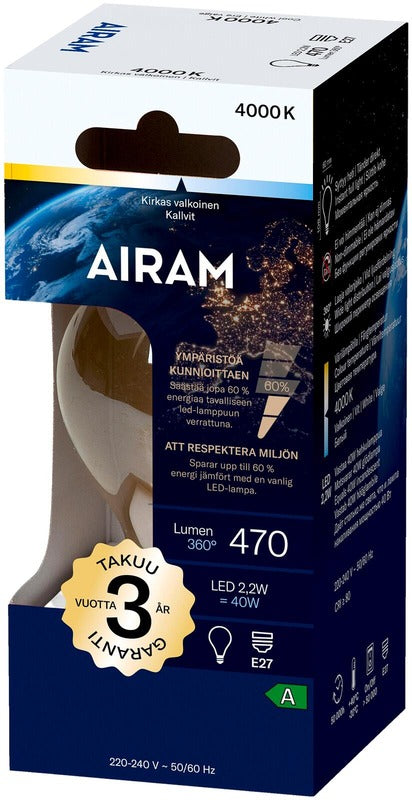 Airam LED A60 840 470lm E27 360 CL