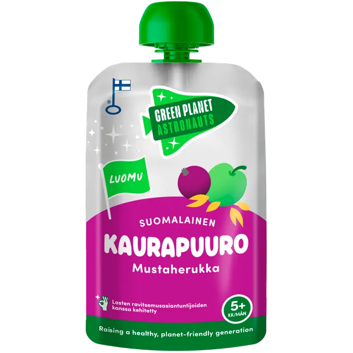Green Planet Astronauts Luomu Suomalainen Kaurapuuro Mustaherukka 100g 5kk+|Green Planet Astronauts 有机芬兰黑醋栗燕麦片 100g 5 个月+
