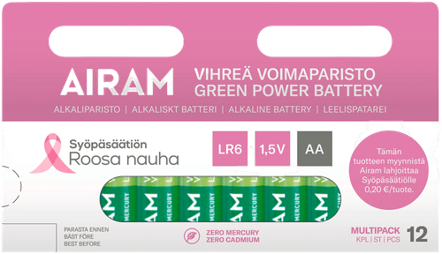Roosa nauha vihreä voimaparisto LR6 AA 12/KRT