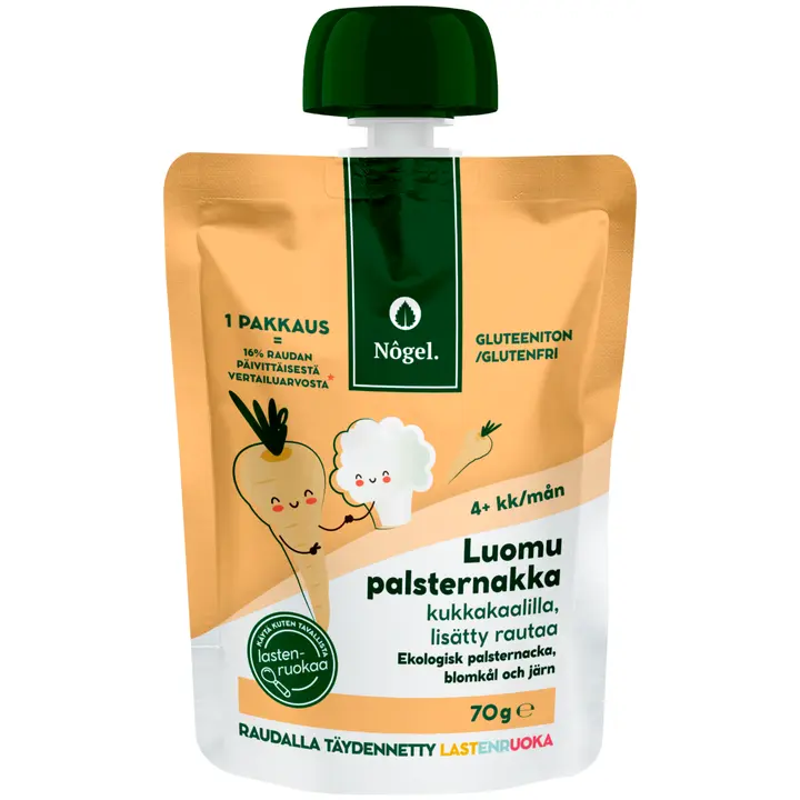 Nôgel luomu palsternakka kukkakaalilla, 70 g|Nôgel 有机防风草和花椰菜, 70 g