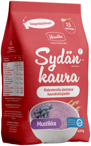 Hirvelän 心形燕麦蓝莓 450 g