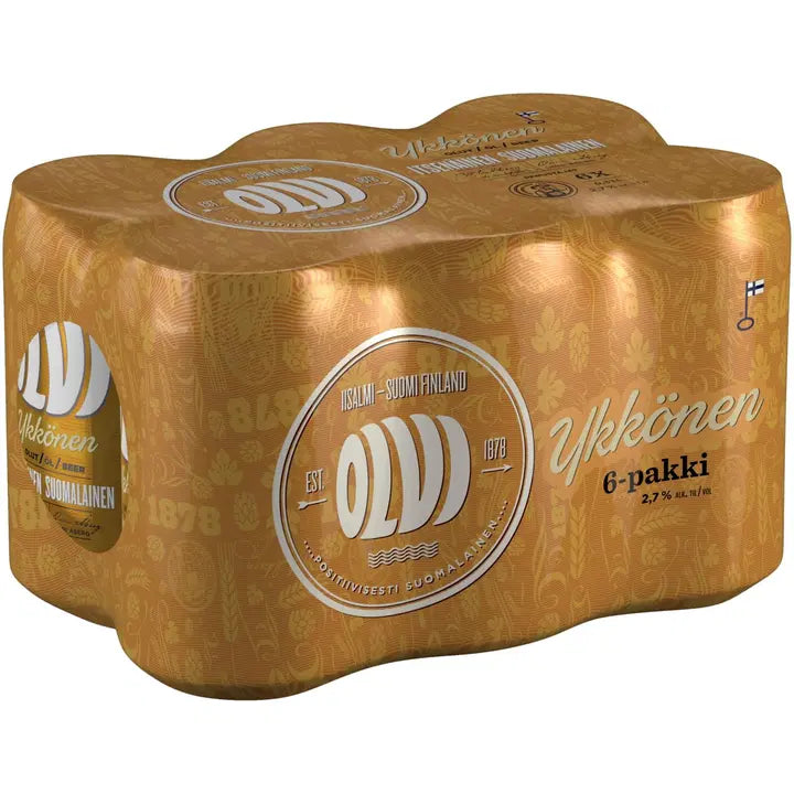 6 x OLVI Ykkönen 2,7 % olut 0,33 l tlk|Olvi 6 x OLVI Ykkönen 2.7% 饮料,共 0.33 升