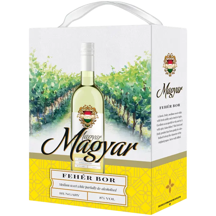 Magyar Feher Bor 8 til-% 3L BIB|Magyar Feher Bor 8 vol% 3L BIB