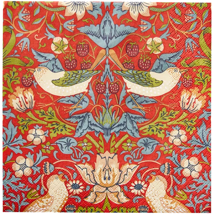 William Morris 草莓小偷红色餐巾纸20片/33厘米