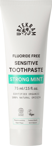 URTEKRAM Toothpaste Strong Mint Sensitive Fluoride Free 75ml