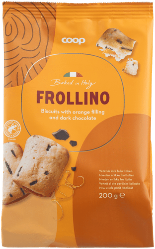 Coop 橙味黑巧克力弗罗利诺饼干 200 g|Coop Frollino pikkuleipä appelsiini ja tumma suklaa 200 g
