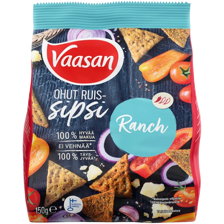 Vaasan Ruissipsi Ranch 150g-Vaasan 黑麦薯片牧场 150g