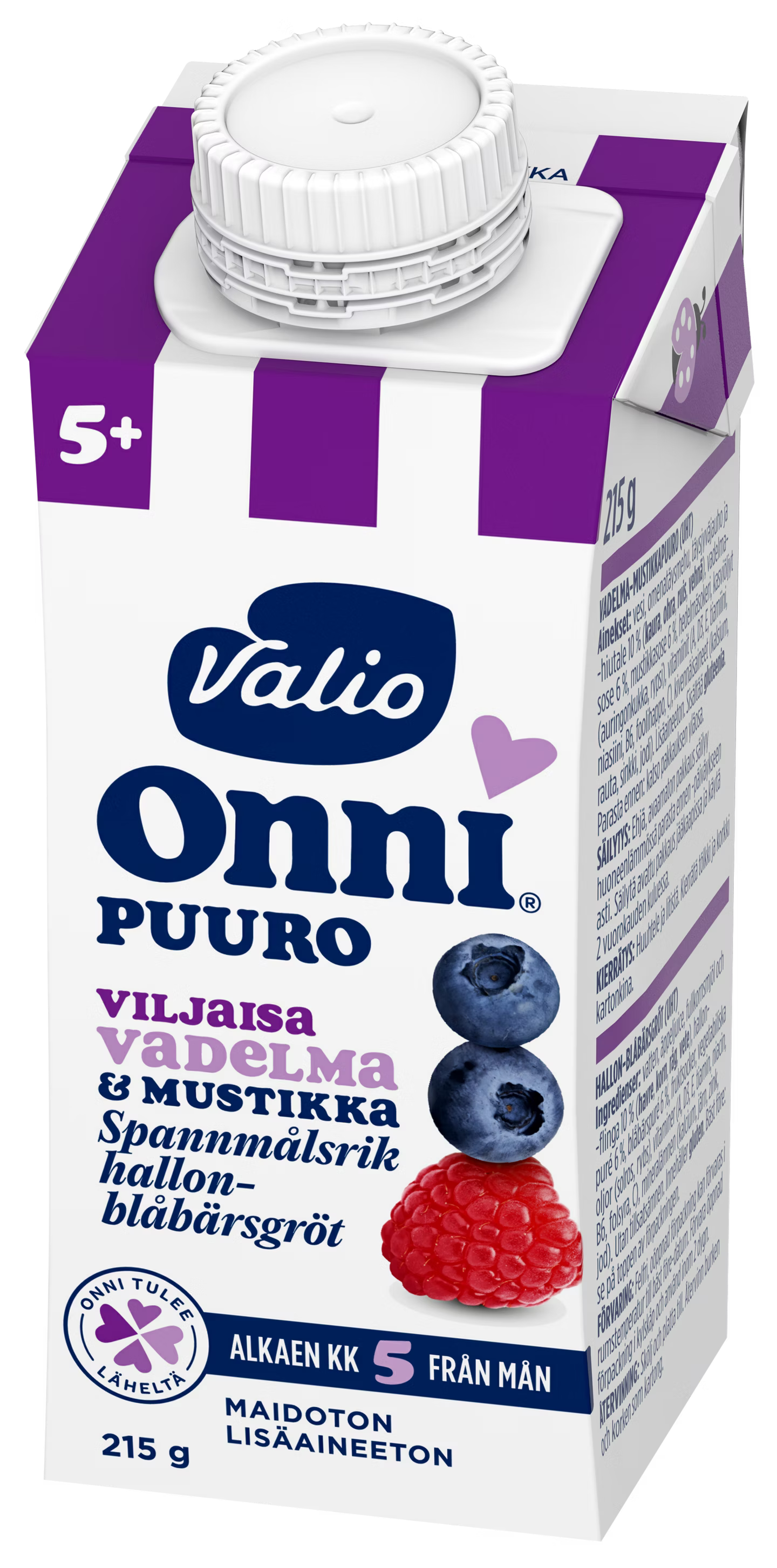 Valio Onni 覆盆子蓝莓婴幼儿辅食粥 215g 5 个月(超高温灭菌)