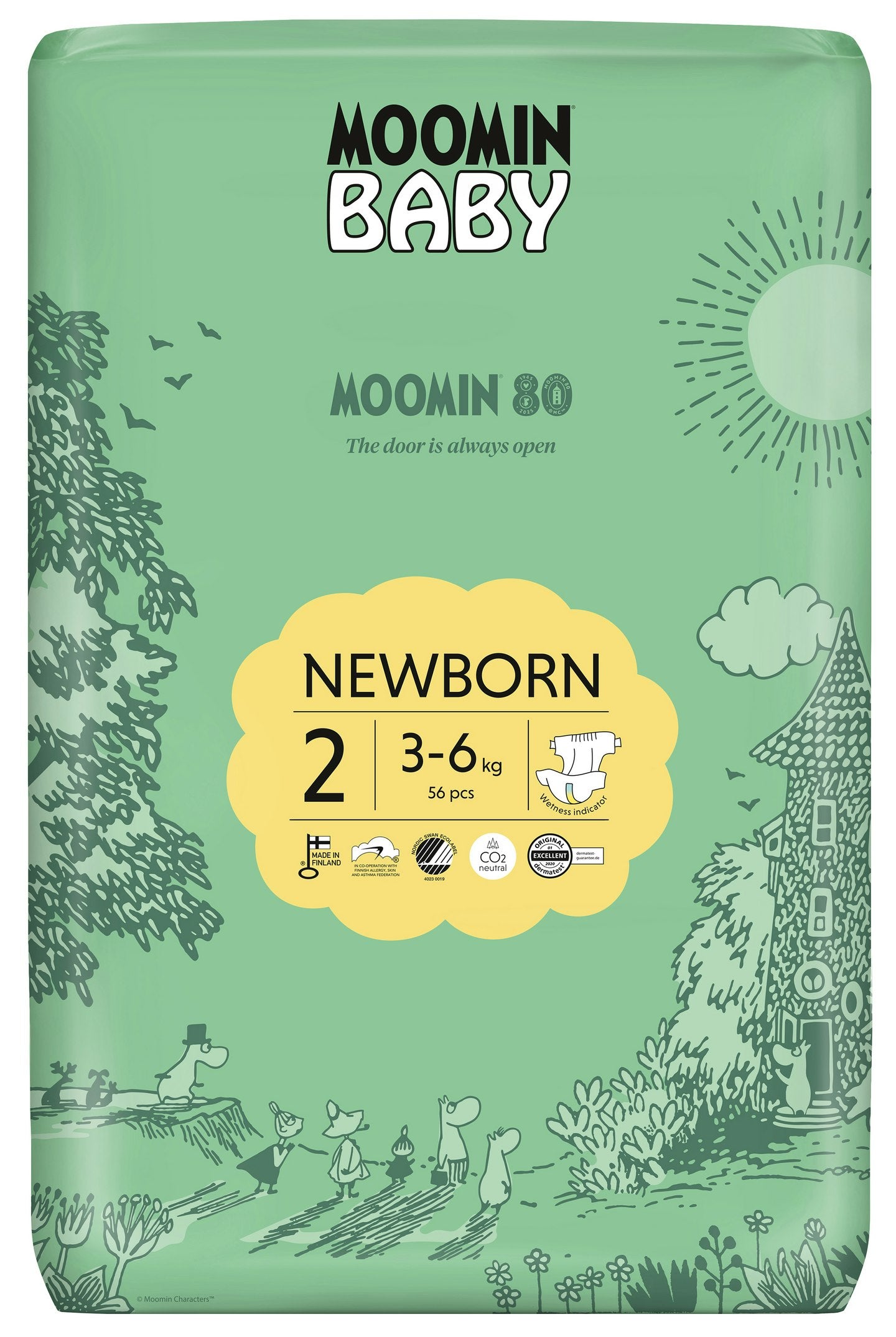 Moomin 姆明婴儿尿布 S2 3-6公斤 56片装