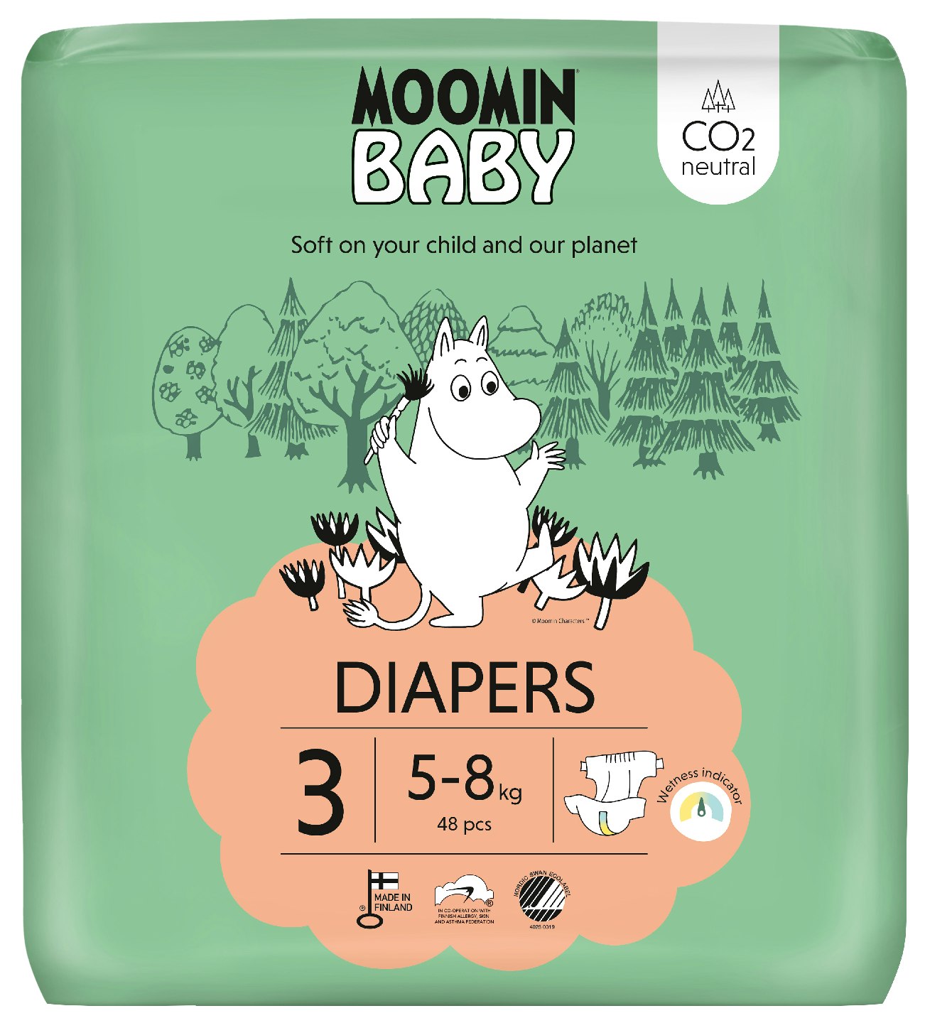 Moomin 姆明婴儿尿布 S3 5-8公斤 48片装