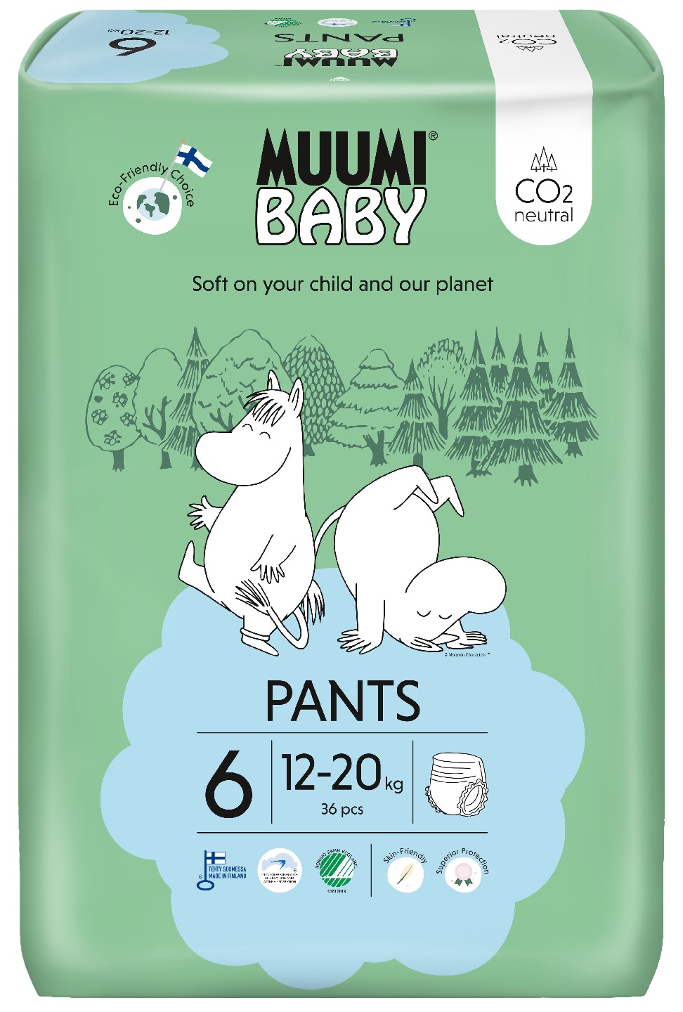Moomin 姆明婴儿纸尿裤 S6 12-20公斤 36片装