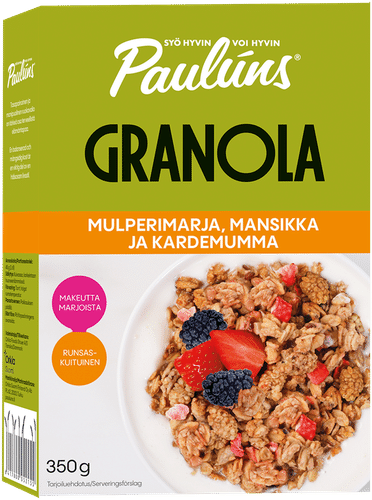 Paulúns mulperimarja, mansikka ja kardemumma granola 350g|Paulúns 桑葚、草莓和豆蔻格兰诺拉 350g