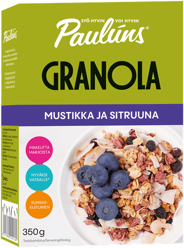 Paulúns mustikka ja sitruuna granola 350g|Paulúns 蓝莓柠檬格兰诺拉 350g