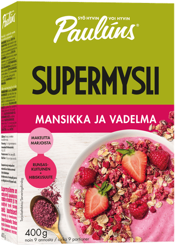 Paulúns mansikka ja vadelma supermysli 400g|Pauluns Paulúns草莓覆盆子超级麦片 400g
