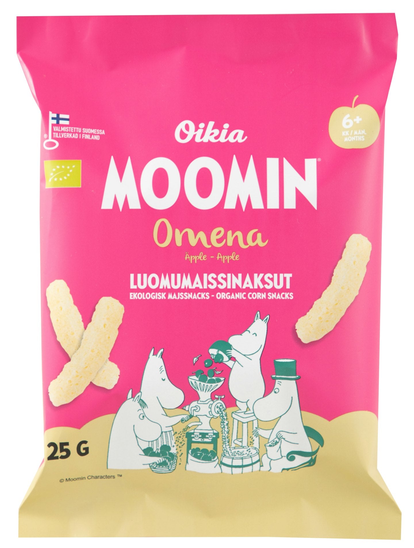 Oikia 姆明有机玉米零食苹果味 25克 6个月+ 无麸质