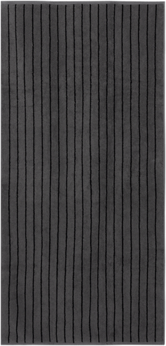 House Stripe浴巾 70x140厘米 深灰/黑色