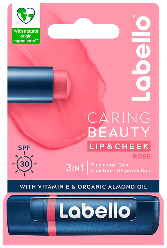 Labello 4,8g Caring Beauty Rose 唇颊两用调色霜|Labello 4,8g Caring Beauty Rose - sävyttävä voide huulille ja poskille