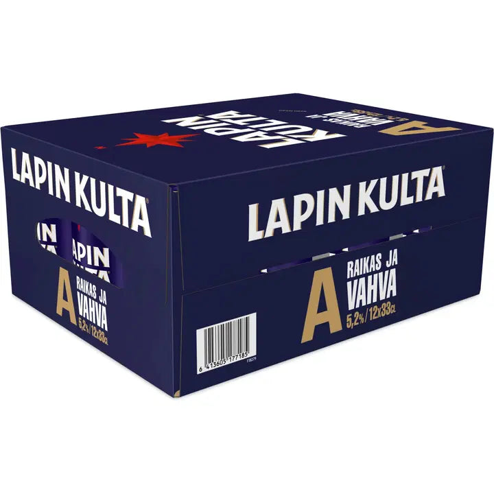 12 x Lapin Kulta olut 5,2% 0,33 l|Lapin Kulta 12 瓶拉普兰 Kulta 饮料 5.2% 0,33 l