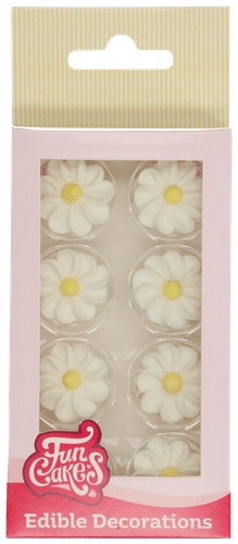 FunCakes syötävä koriste, valkoinen päivänkakkara 16 kpl|Funcakes 食用装饰白色雏菊 16 kpl