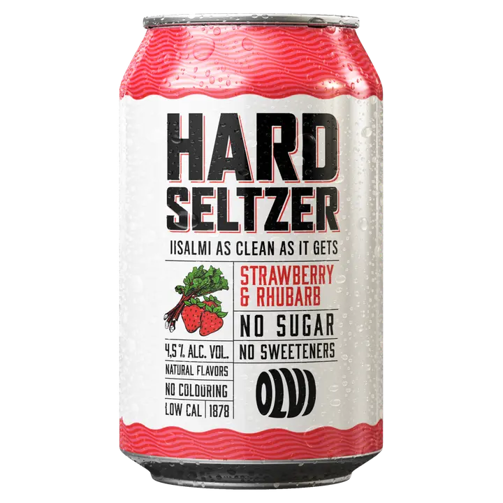 OLVI Hard Seltzer Strawberry & Rhubarb 4,5% 0,33 l tlk|OLVI Hard Seltzer 草莓和大黄 4.5% 0.33 l tlk