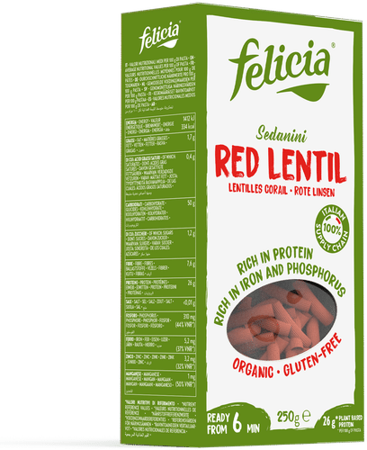 Felicia 有机250克红扁豆意面,无麸质|Felicia Bio 250g Luomu pasta punaisista linsseistä, gluteeniton