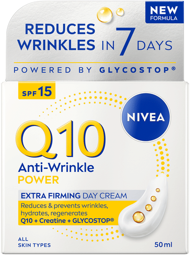 NIVEA 50ml Q10 Anti-Wrinkle Power Extra Firming Day Cream SK15 -päivävoide