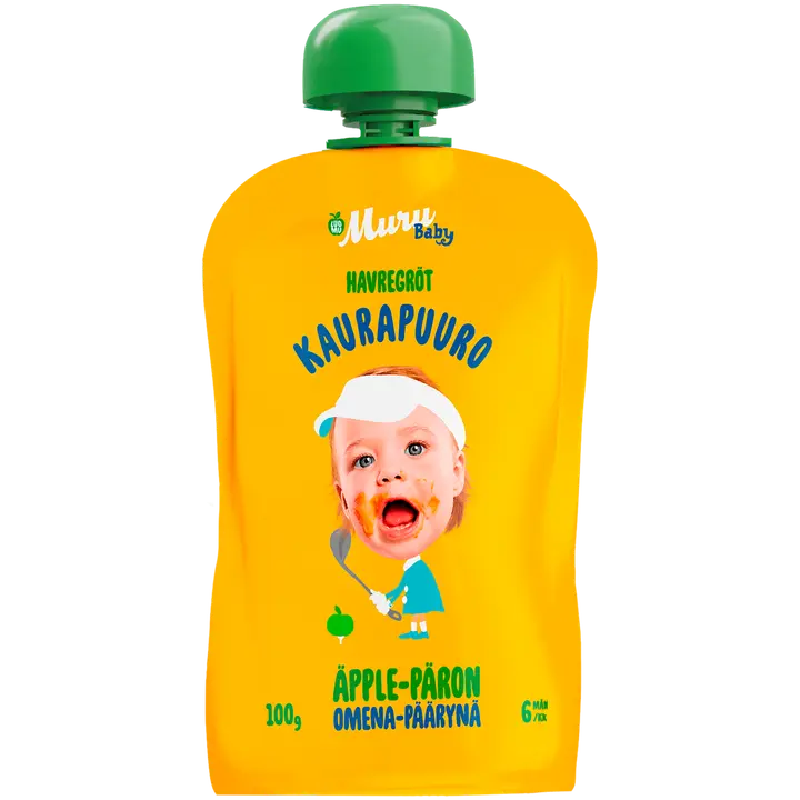 Muru Baby Luomukaurapuuro, omena ja päärynä, alkaen 6 kk, 100 g|Muru Baby 有机燕麦片、苹果和梨,从 6 个月起, 100 g