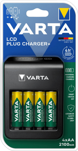 Varta LCD插头充电器+ 57687 + 4x56706