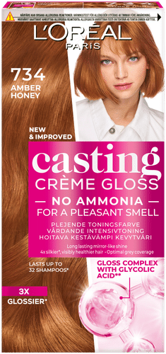 L'Oréal Paris Casting Crème Gloss 734 Amber Honey semi-permanent hiusväri normaaleille hiuksille 1 pce