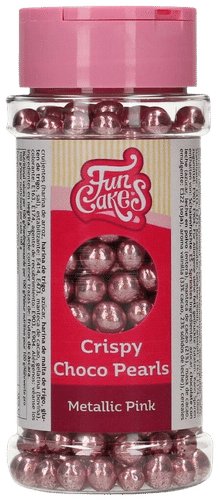 FunCakes suklaahelmet, metallinhohto pinkki 60g|Funcakes 金属光泽粉色巧克力珠 60g