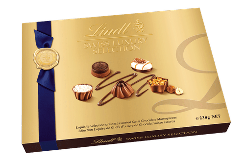 Lindt SWISS LUXURY SELECTION valikoima sveitsiläisiä suklaakonvehteja 230g
