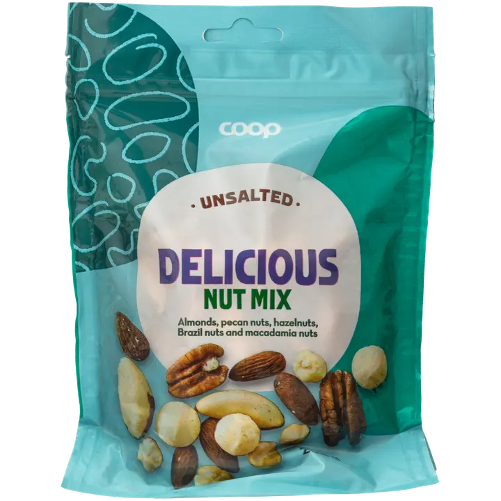Coop Delicious nut mix pähkinäsekoitus suolaamaton 200g-Coop 美味的坚果混合物,无盐 200g