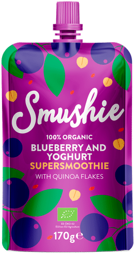 Smushie luomu mustikka jogurtti kvinoa smoothie 170g|Smushie 有机蓝莓酸奶藜麦冰沙 170g