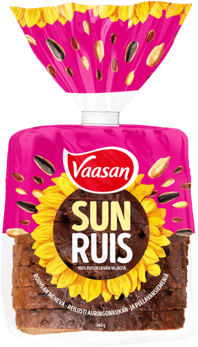 Vaasan 太阳黑麦面包 340g 带籽|Vaasan Sun Ruis 340g ruisvuokaleipä siemenillä