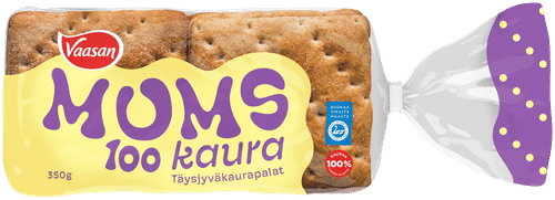 Vaasan Mums 100 Kaura 350g 6 kpl kaurapalaleipä|Vaasan Mums 100%燕麦面包 350g 6片装