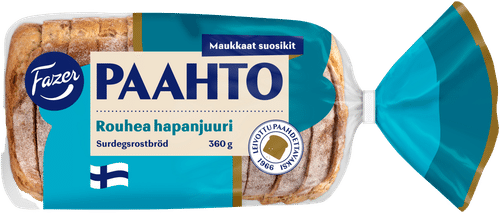 Fazer Paahto Rouhea hapanjuuri 360g, paahtoleipä|Fazer Paahto 粗黑麦酸面包360克烤面包片