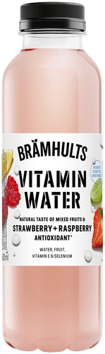 Brämhults Vitamin Water vitaminoitu ja seleenillä täydennetty Rypäle-sitruuna-mansikka-vadelmajuoma 0,5 L
