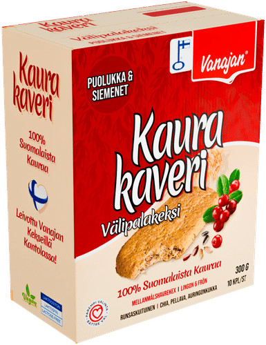 Vanajan 燕麦伙伴 越橘零食饼干 10块装 30g|Vanajan Kaurakaveri Puolukka välipalakeksi 10 x 30g