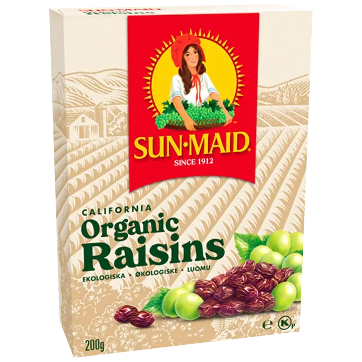 200g Sun-Maid Kalifornialainen kivetön luomurusina-Sun-Maid 200克 Sun-Maid 加州无核有机燕麦片