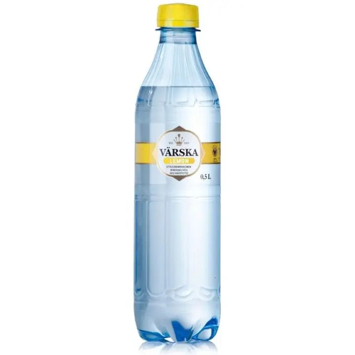 Värska Lemon, sitruunanmakuinen mineraalivesi, hiilihapollinen 0,5L PET|Värska 柠檬柠檬味矿泉水碳酸0.5L PET