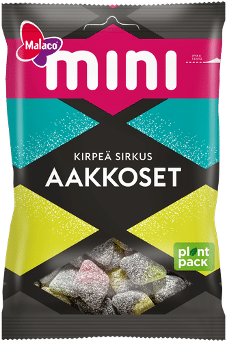 Malaco Aakkoset Mini 酸味马戏团糖果混合装 120g|Malaco Aakkoset Mini Kirpeä Sirkus makeissekoitus 120g