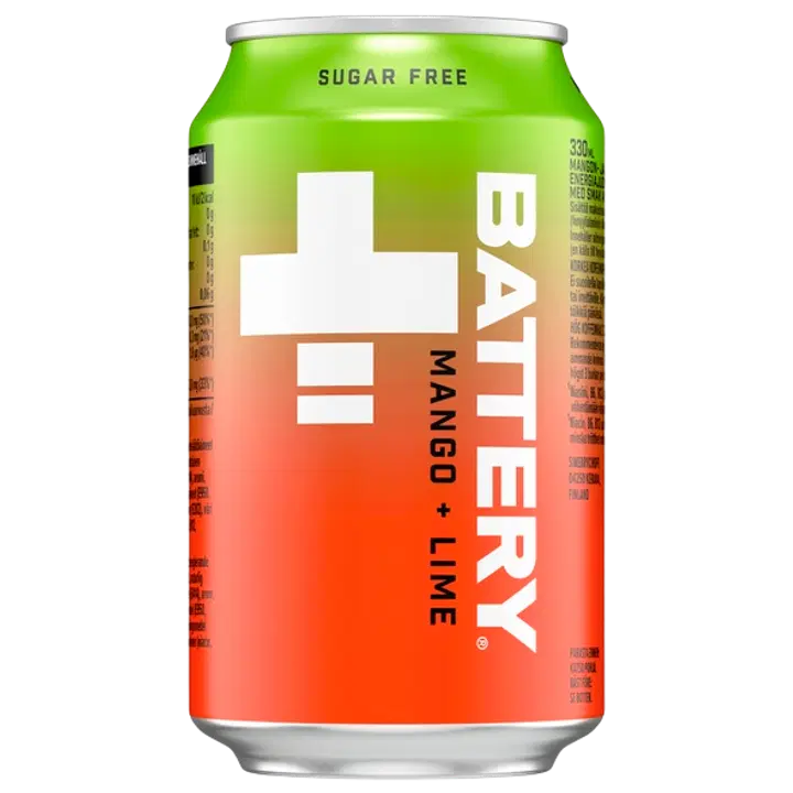Battery Sugar Free Mango Lime energiajuoma tölkki 0,33 L|Battery 无糖芒果酸橙能量饮料罐 0,33 L