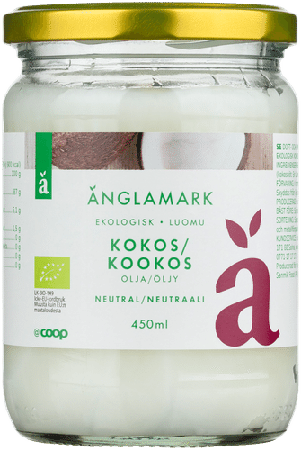 Änglamark kookosöljy neutral luomu 450 ml